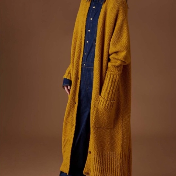 Land Of Distraction Long Wool Cardigan Sweater - Picture 2 of 14